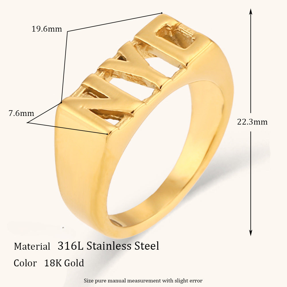 Anillo de oro de acero inoxidable al por mayor